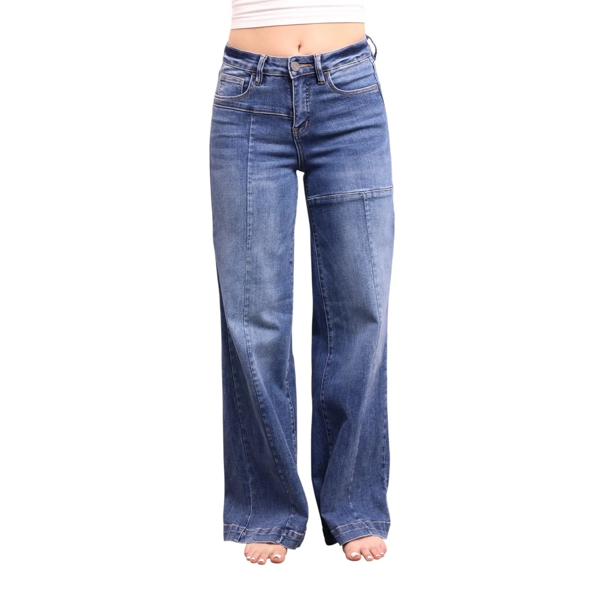 The Scarlet High-Rise Tummy Control Wide Leg Front Seam Denim - Three Inseams