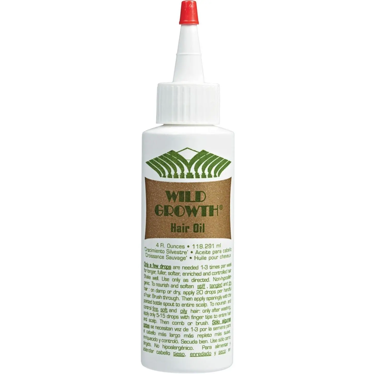 Wild Growth Hair Oil, 4 Oz, Nourishing Treatment for Dry, Hydrating Haircare Solution
