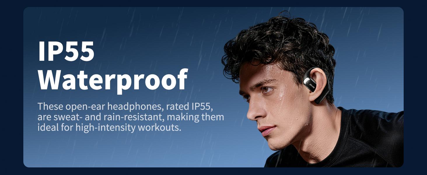 OHAYO Open Ear Headphones, Ultra Lightweight Ergonomic Earhook Earbuds, Bluetooth 5.4 Headphones with HiFi Stereo & Clear Calls, Smart Digital Display, 40H Playtime, IP55 Waterproof Sweatproof, Touch Control for Sports Running Gym Workout