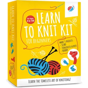 Knitting Kit for Beginners,  Adults Seniors Includes All Knitting Supplies:  Yarn, Knitting , Yarn  and Instructions - Fantastic DIY  Learn to Knit Arts & Crafts Kit