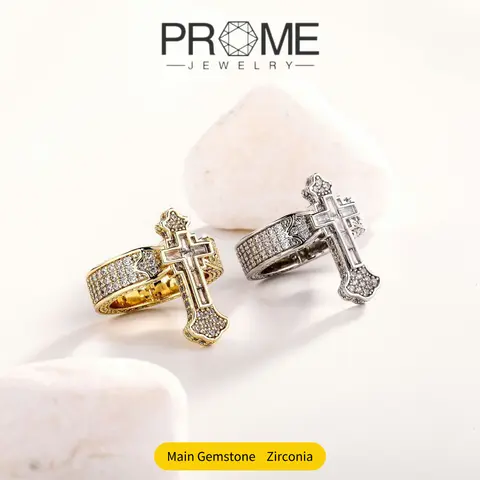 (CR004N) Vintage Geometric Cross Finger Ring - 5A Cubic Zirconia Sparkling Inlay, 0.98" w × 1.02" h Antique Finish High-Quality Copper, Unisex Adults' Beautiful Rings for Birthday Daily Costume Jewelry
