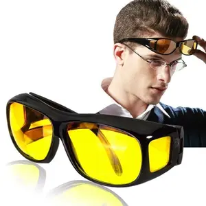 HD Night Vision Wrap Around Glasses As Seen on TV Nighttime Driving Rain or Snow Glasses Anti Glare Polarized for Men Women