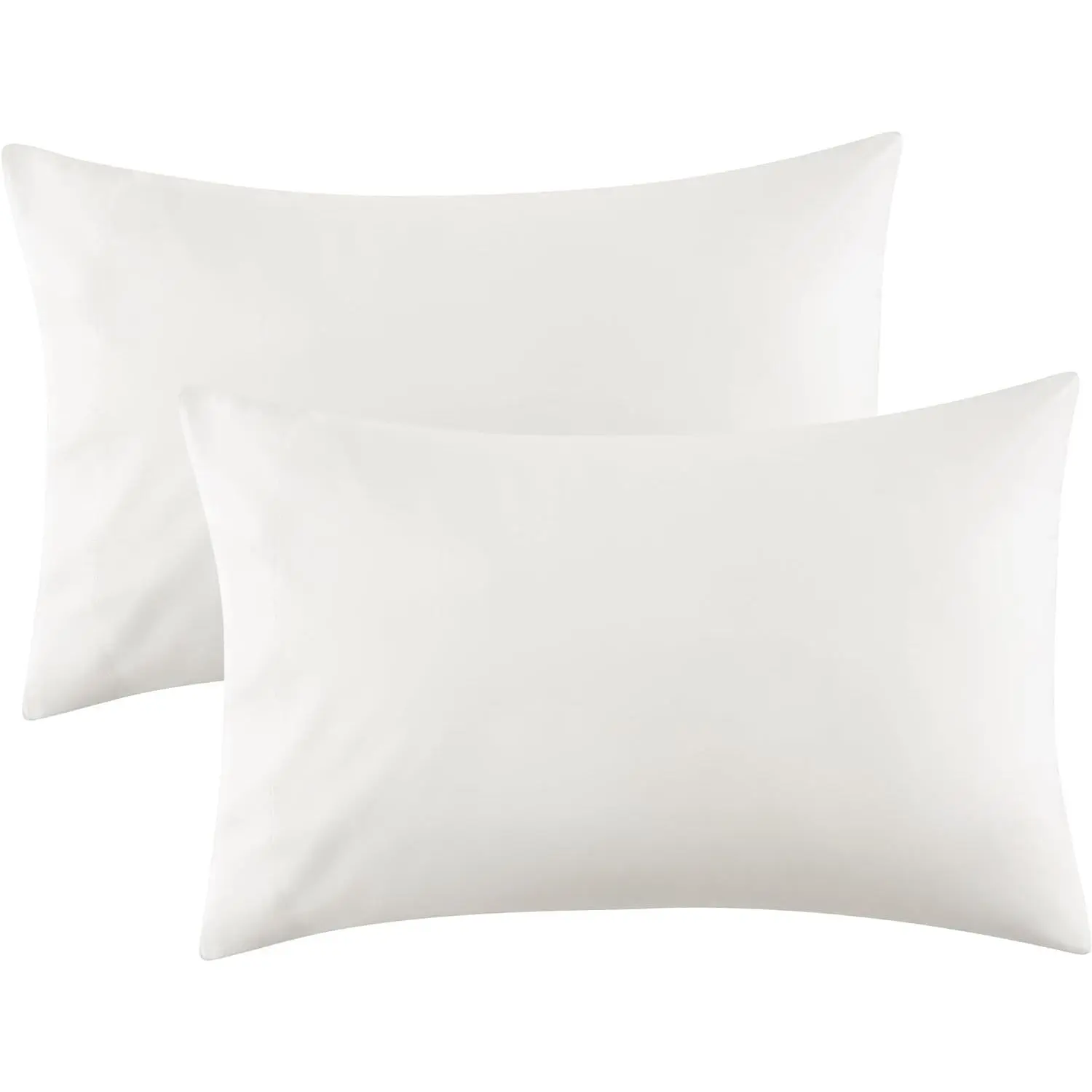Cooling Pillow Cases 2 Pack, Silky Pillowcases for Hair and Skin, Ultra Soft and Breathable Lyocell Cotton Pillowcases with Envelope Closure, White, 20x30 Inches
