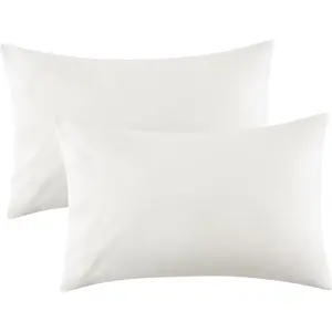 Cooling Pillow Cases 2 Pack, Silky Pillowcases for Hair and Skin, Ultra Soft and Breathable Lyocell Cotton Pillowcases with Envelope Closure, White, 20x30 Inches