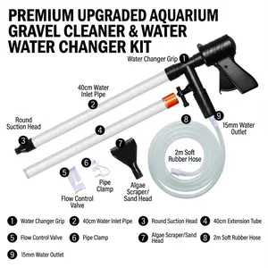Fish Tank Water Exchanger Sand Washer Manual Pump Absorber Toilet Siphon Pump for Aquarium Maintenance