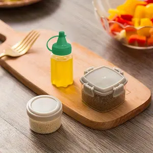 6-Piece Condiment Storage Set Mini Plastic Containers, Small Paint Bottles with Lids, Outdoor BBQ Sauce Dispenser Bottles