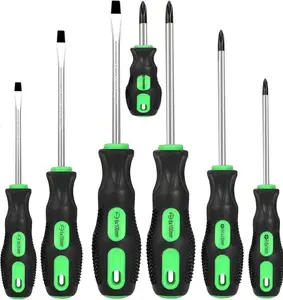 7-Piece Magnetic Screwdrivers Set 4 Flat 3 Phillips Professional Cushion Grip Tools for Precision Work High Quality Chrome Vanadium Steel