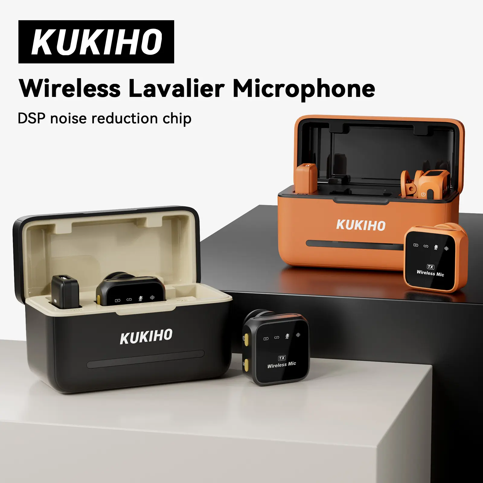 DealsForYouDays！KUKIHO Wireless Lavalier Microphone for iPhone iPad Android With Charging Case Audio Smartphone