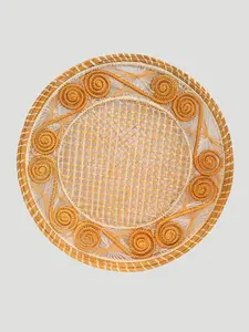Orange Palm Fiber Round 13.7" Placemat
