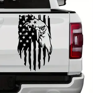 American Flag Pattern Car Sticker, Car Modification Accessories, Vinyl Decal for Truck Rear Baffle, Vehicle Rear Door Sticker, Patriotic Car Decorative Sticker, Truck Decals, Decals Stickers, Sticker For Cars