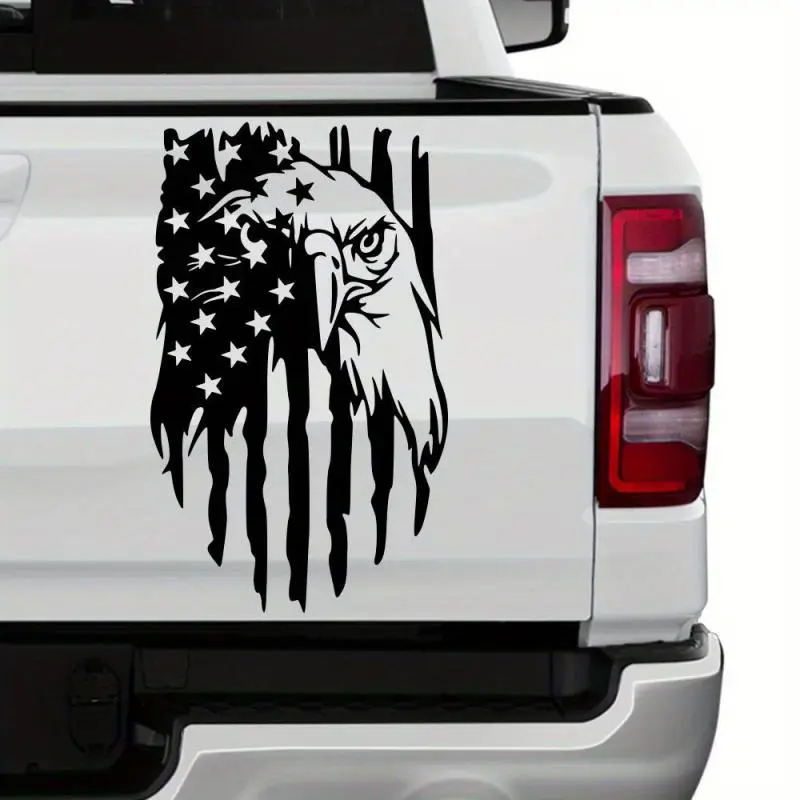 American Flag Pattern Car Sticker, Car Modification Accessories, Vinyl Decal for Truck Rear Baffle, Vehicle Rear Door Sticker, Patriotic Car Sticker, Automotive Accessories, Car Decorations, Automotive Decals