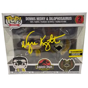 Wayne Knight Authentic Autographed Dennis Nedry & Dilophosaurus 2 Pack Funko Pop Figure