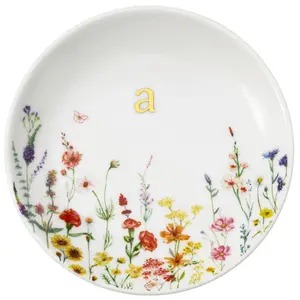 Crisky Jewelry Tray Ring Dish & Gift Box, Ceramic Flower Trinket Dish for Rings Earrings Necklaces Keys, Bridal Shower Engagement Birthday Gift for Women, Friends 4.57" Organiser