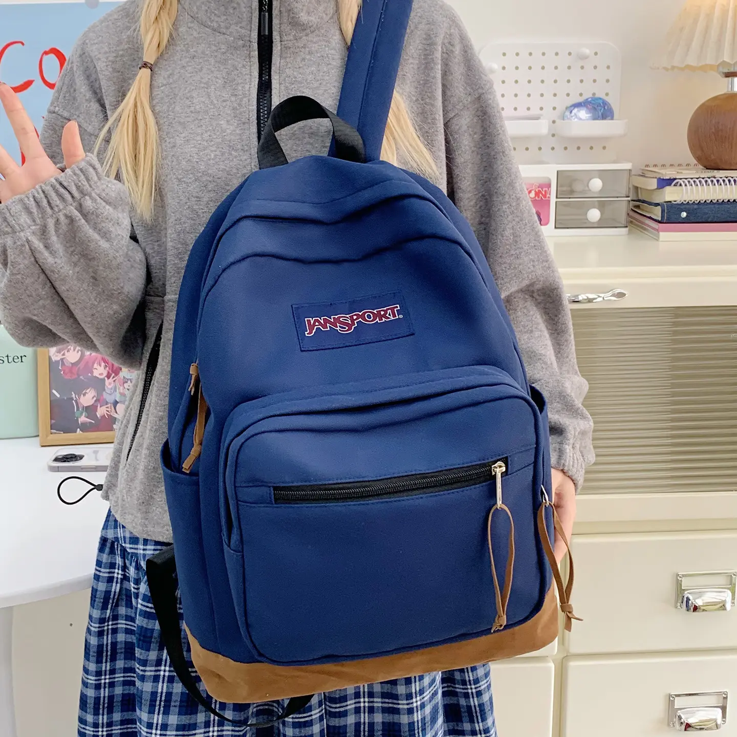 Jansport student backpack — large-capacity school backpack; travel backpack/laptop bag; camping backpack