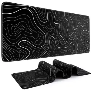 Large Abstract Texture Mouse Pad, Office Desk Mat with Line Pattern Design, Comfortable & Durable Computer Accessory for Home & Office Use, Corporate Work Desk Accessories