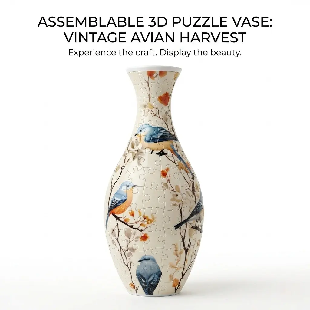 160-Piece Set 3D Jigsaw Puzzle Vase, Creative Puzzle Art Puzzles, Aesthetic Modern Multi-Styles, 100% Leakproof Waterproof Inner Liner for Real Flowers, Stress Relief DIY Home Decor Gift for Gen Z & Adults