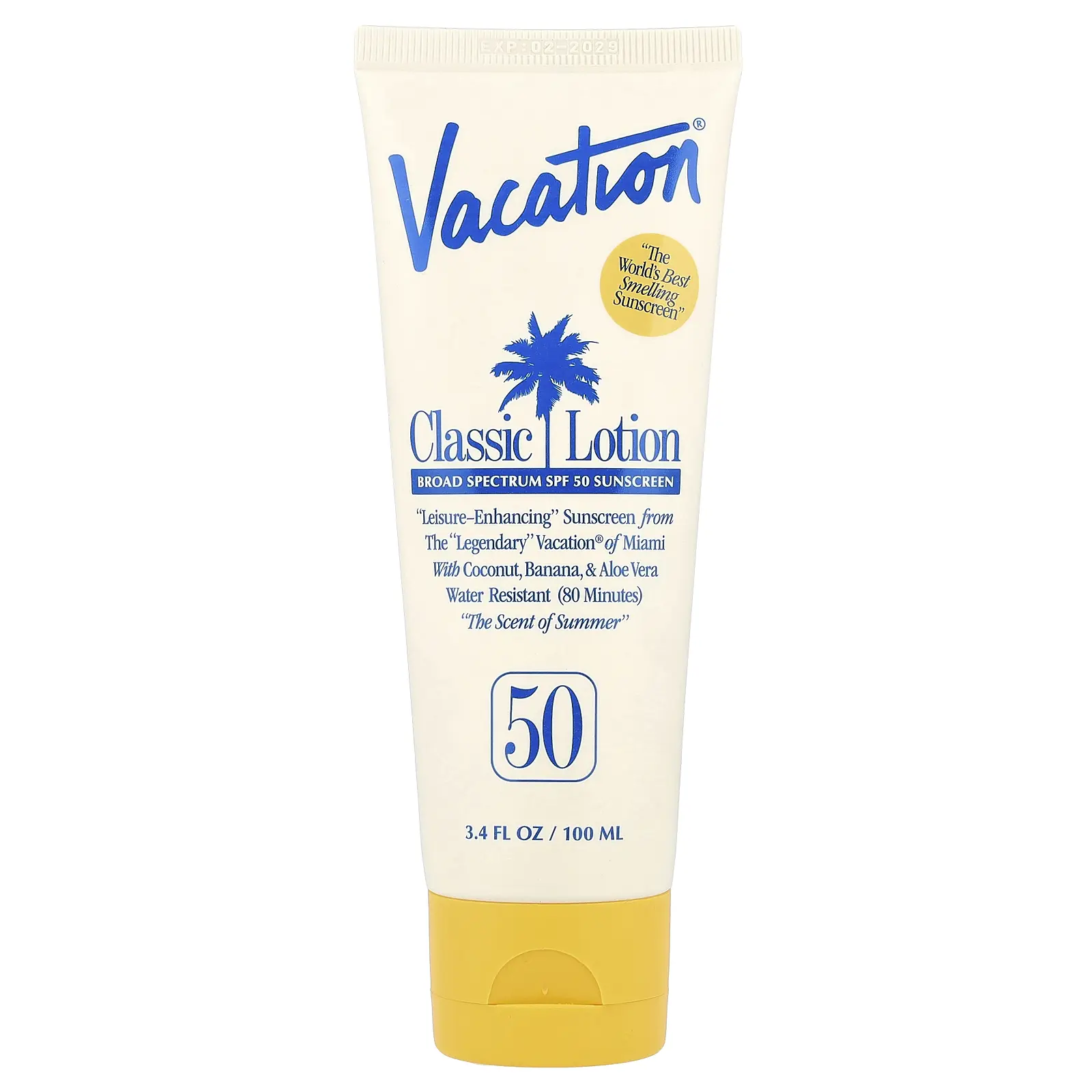 Vacation Classic Lotion Sunscreen, SPF 50, 3.4 fl oz (100 ml)