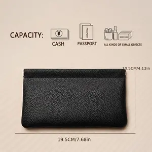 Automatic Closure PU Material Retro Long Wallet, Vintage Style Wallet, Pu Leather Wallet, Large Bills Small Coins Organizer, Elastic Band Coin Purse, 1 Piece