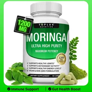 Toplux Moringa Capsules 1200mg – Pure Moringa Powder for Immune Support & Gut Health Boost