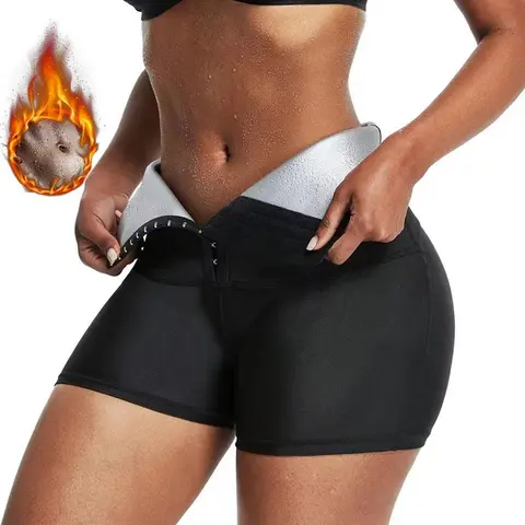 Women's High Waist Compression Shapewear Underwear - Solid Thermal Sauna Sweat Waist Trimmer, High-Cut Thermo Workout Shorts for Tummy Slimming, Thigh Shaping & Body Slimming