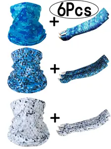 6Pcs-Ice Silk Sun Protection Scarf Summer Cycling Shade Essential Breathable Arm Sleeve Car Driving Guard Long Unisex Sleeves