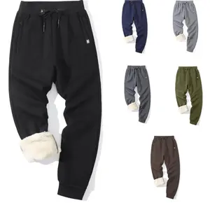 Men's Fleece Pants Winter Warm Joggers Pants Active Sherpa Lined Sweatpants