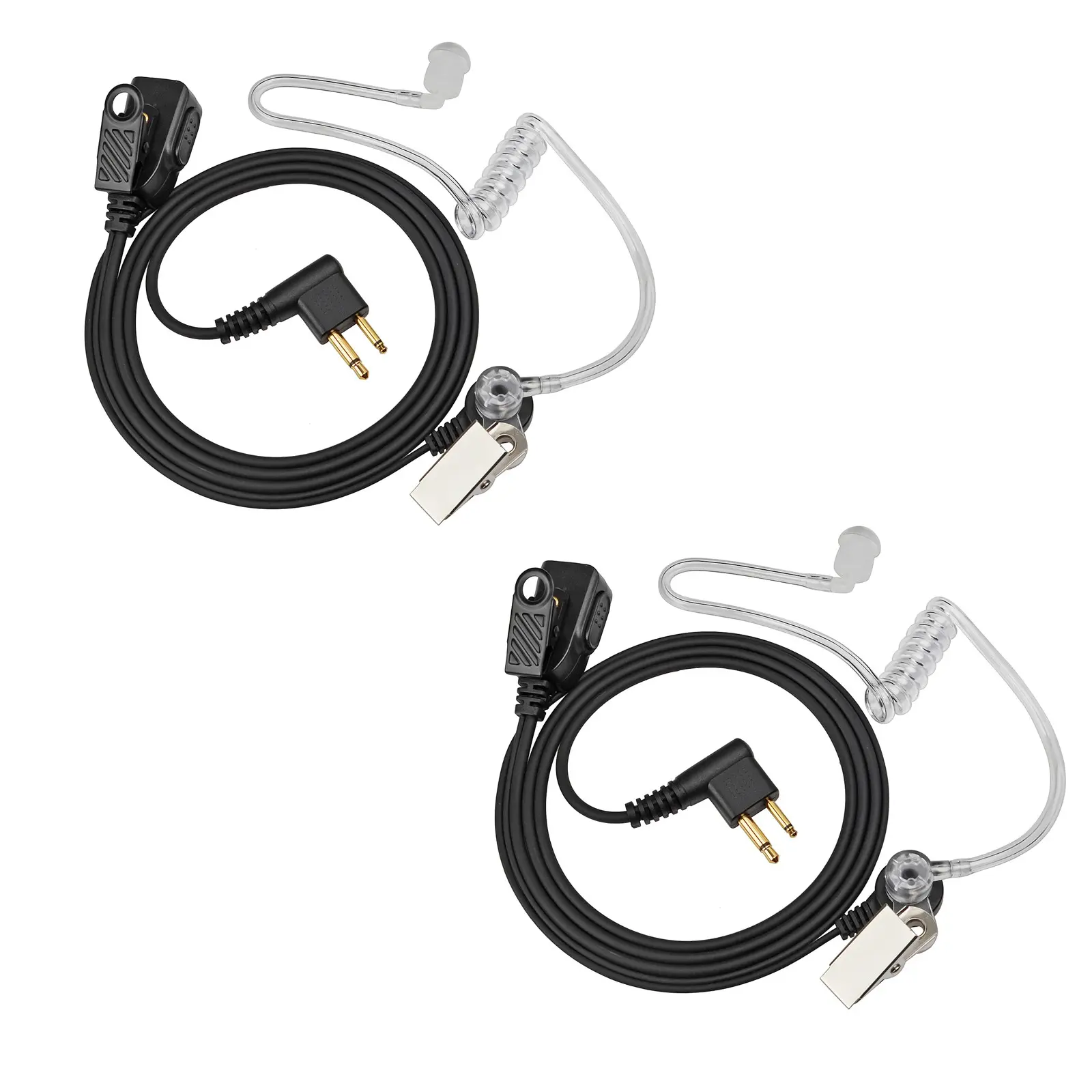 YNIBST 2-Pin for Motorola Radios CP200D CP200 CP185 CP100D CLS1410 CLS1110 BPR40 BPR40D RMU2040 Radio, Walkie Talkie Audio Earpiece with Clear Acoustic Tube In-Ear Headset Ear Tips FBI Style Compatible with Police Security and Law Enforcement Use(2 Pack)