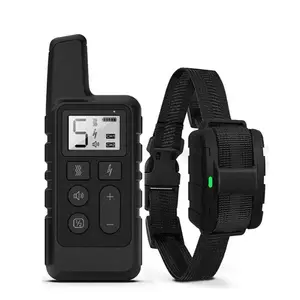 Black Rechargeable Shock Collar, Electric LCD Dog Training Collar with Remote, for Small Medium Large Dogs with Beep, Vibration, Safe Shock Modes (10-120 Lbs)