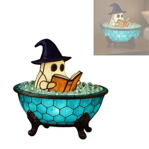 3D Physical Ghost Bubble Bath Lamp, Halloween Ghost Night Light, Cute LED Lamp for Bathroom Decor, Ghost-Themed Bathtub Accent Lamp for Halloween Party or Gift