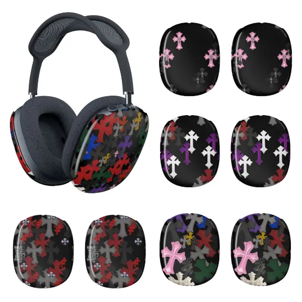 Gothic Cross Chrome Airpod Max Case, Y2K Punk Rock Electroplated Cover for Airpod Max, Shockproof Protection Cover