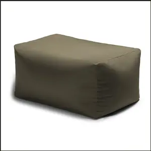 Leon Outdoor Bean Bag Ottoman Bench - Taupe Acrylic, 26L x 18W x 14H, 6lbs, UV Resistant, Fades, Mold, and Stains Resistant, No Assembly Required