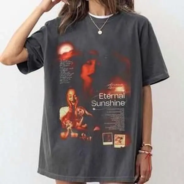 Women's Ariana Eternal Sunshine Tour Printed Casual Fit Style Graphic T-Shirt, Unisex Tops