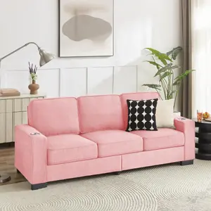 【Bellemave】83.86"Corduroy Fabric sofa,Modern Compressed Couch,3-Seater Sofa, Furniture for Living Room,Bedroom,office