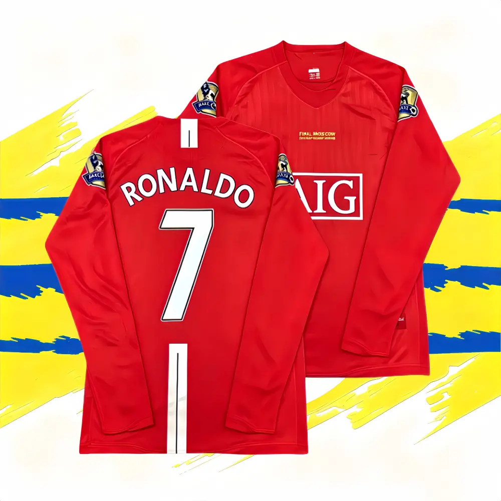 07-08 Manchester Home Red Fan Edition Ronaldo #7 Long-Sleeve Soccer Jersey