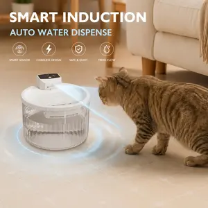 Wireless Smart Pet Water Dispenser 3L Large Capacity, Automatic Motion Sensor Water Fountain, Rechargeable Battery, Quiet Pump, Safe for Indoor Cats Dogs