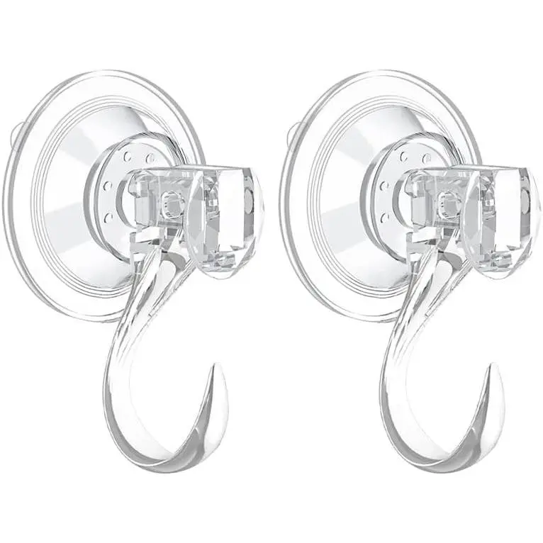 2 pack Suction Cup Wreath Hanger ,Large Clear Vacuum Heavy-Duty  Wreath Hooks,use for Windows Tiles Glass Smooth Doors Mirrors to Hang Bags Coats Umbrellas kitchenware and Christmas Wreaths