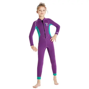 Kids Girls Wetsuit 2.5mm Neoprene Long Sleeve Full Diving Suit for Diving Beach Pool