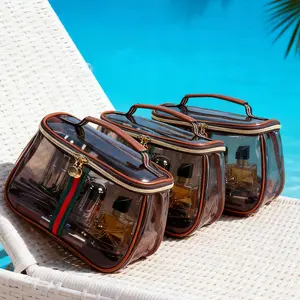 Vintage Large Capacity Waterproof Transparent Storage Bag Wide Handle Design for Toiletries & Cosmetics Fashionable Luxury Gift Makeup Organizer BUY 2 GET 1FREE