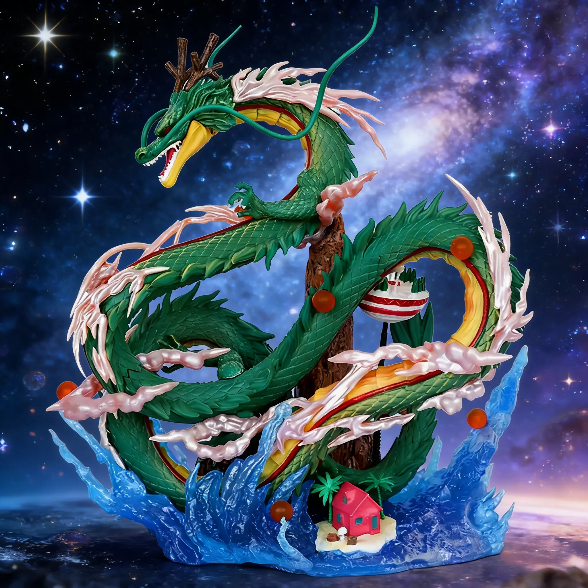 DBZ Shenron Collectible Figurine Statue - Artistic Decorative, Cartoon Character Sculpture, Dragon Figurine, Boxed Collectible for Home Decor, Gift Box-Included Anime Display Piece for Anime Fans, Artistic Decorative Statues, Boxed Collectible Statues