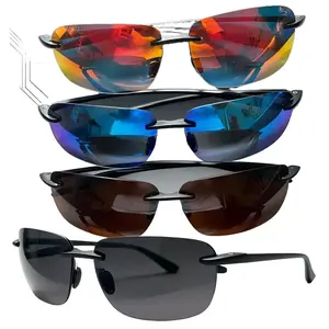 Unisex Lightweight Polarized Sports Sunglasses Tr90 Frameless Frame Outdoor Running Fishing Baseball Driving Goggles