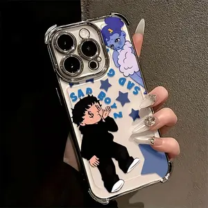 Sad Boy Aesthetic 3D Phone Case - Trendy Cartoon Character,for iPhone 7 8 X XS 11 12 13 14 15 16 17 Pro Max Plus,Phone Accessories,Gift for him/her Protective Cover Protection Casing