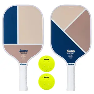 Franklin Sports 2 Player Poly Paddle with Ball Set - Blue/Tan