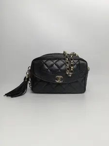 Pre-owned CHANEL leather Crossbody Bags CC Quilted Lambskin Tassel Camera Bag 【BF 12Z】 XP00390