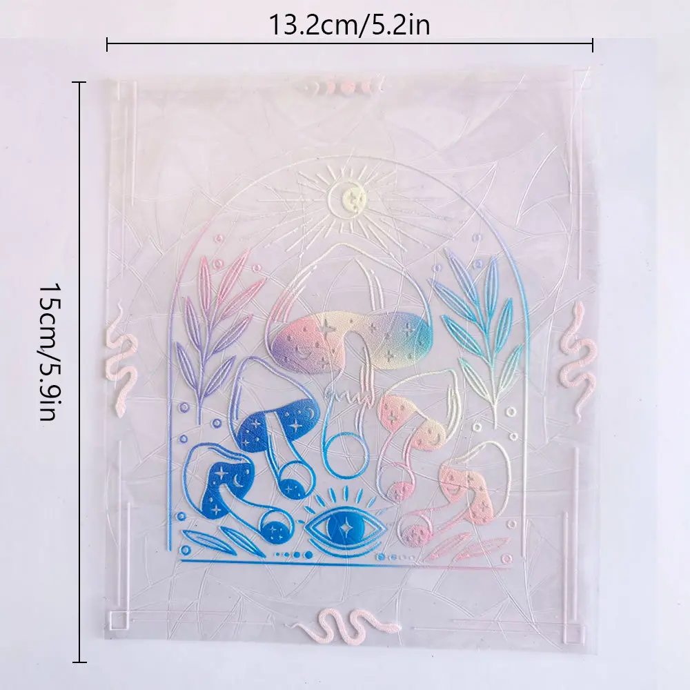 Rainbow Prism Mushroom Suncatcher Window Sticker, Aesthetic Magic Boho Cute Sun Catcher Window Cling Decor, PVC Static Glass Sticker Glue-Free for Home, graduation 2026 gifts