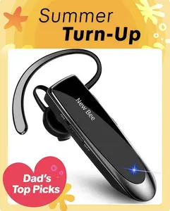 B41-NewBee 24 Hrs Driving Headset with Mic rarbuds 60 Days Standby headphones for iPhone Android Samsung Driver Courier office earphones Audio Electronic For the Hardworking Dad!