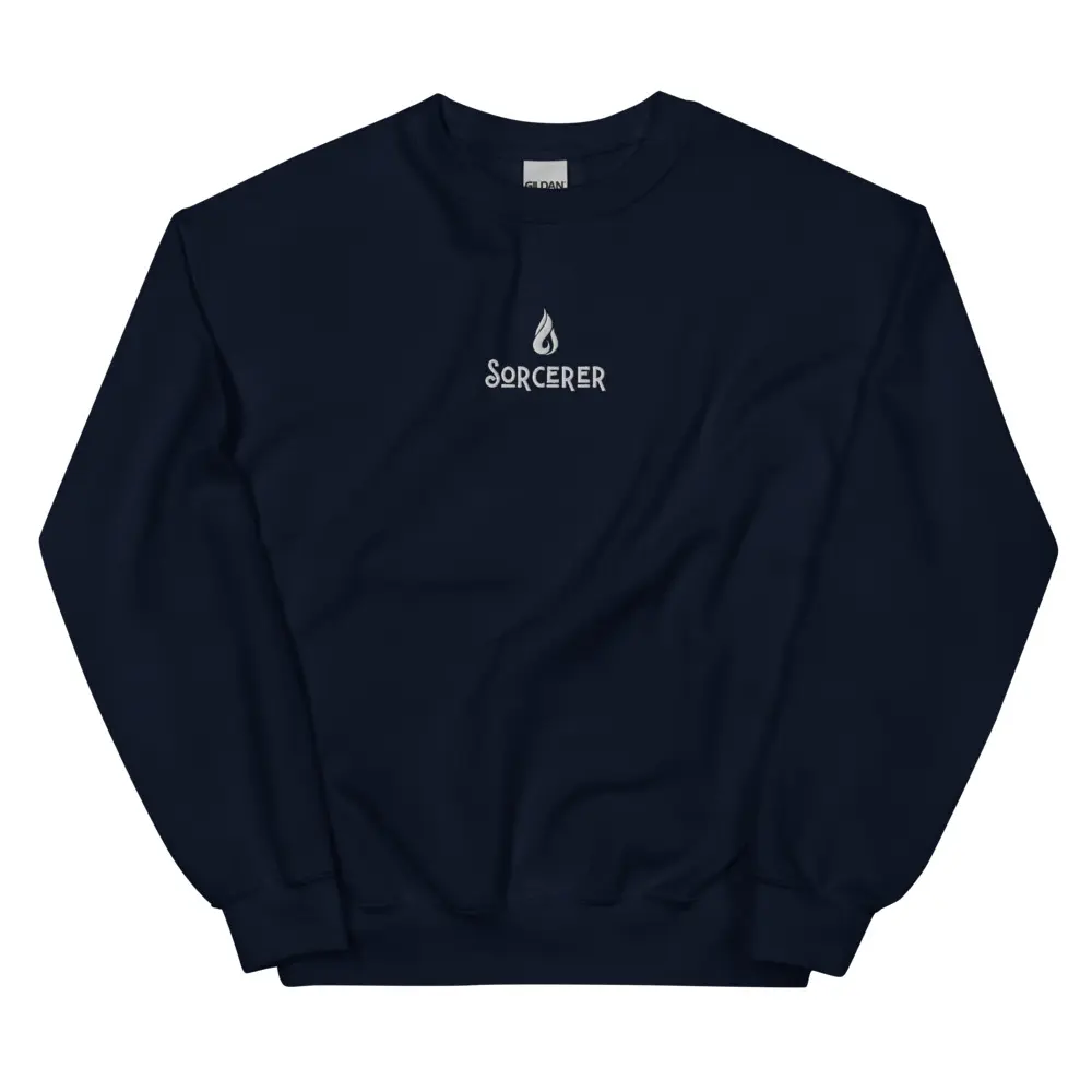 Embroidered DnD Sorcerer Class Crewneck Sweater, DnD Sweater, Dungeons and Dragons, DnD Gift, Men Women Unisex Sweater, Multiple Colors Cotton Fabric