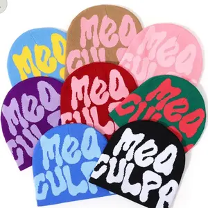 Y2k Meaculpa Knitted Beanie Cap Fashion Streetwear