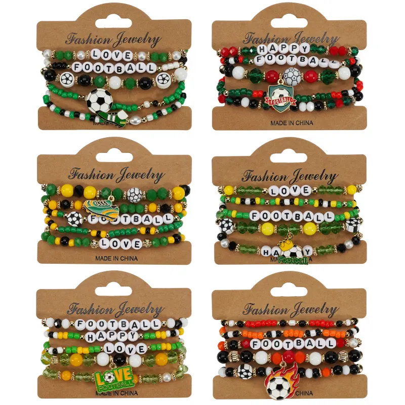 2026 USA-Mexico-Canada Soccer Bracelet - Unisex Fan Beaded Bracelet with Soccer Boot Elements String