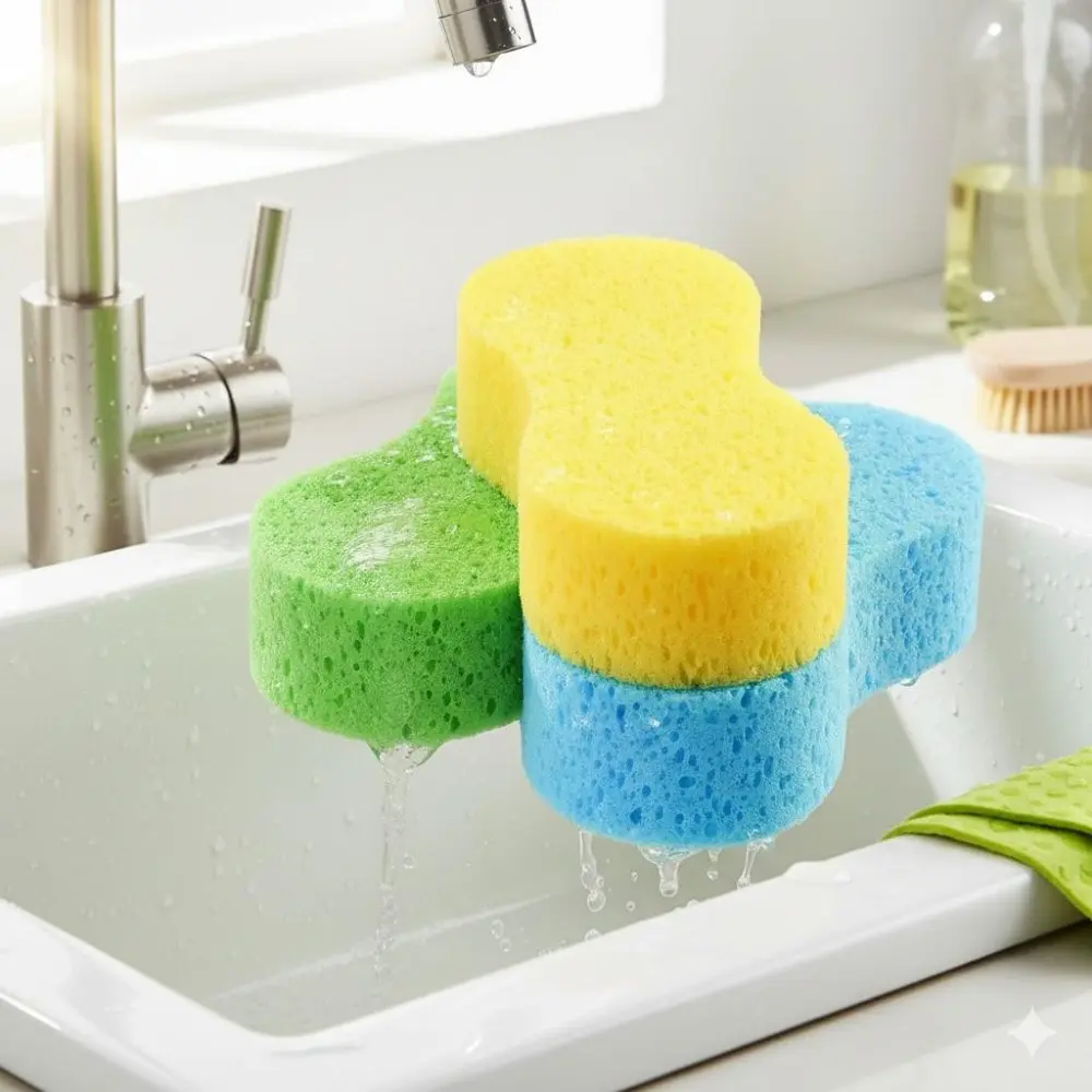 Multifunctional Thick High-Foam Cleaning Sponge Scrubber: Durable Scratch-Free Car Wash Sponge, Super Absorbent, Foam Generator for Multi-Surface Cleaning, Reusable Waterproof Mildew-Resistant Heavy-Duty Home Tool.