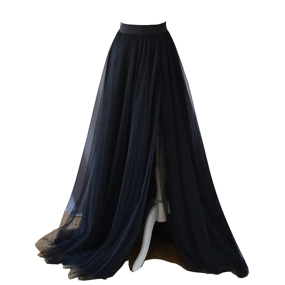 1 pc Women Split Long Floor Length Tulle Skirt For Prom Party Evening PC61